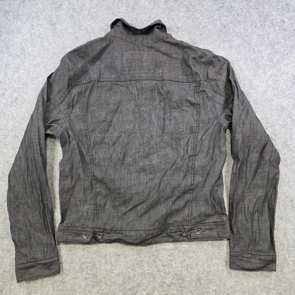 Gap (RED) Rigid Denim Jacket Mens Large Gray Cotton Button Front Trucker Unlined